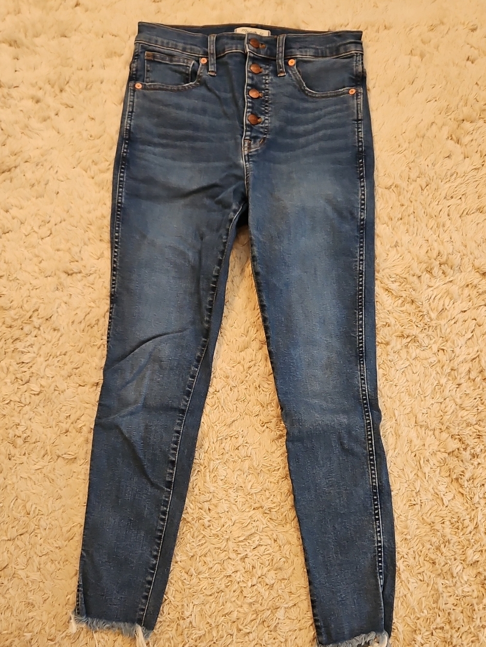 High-Rise Button-Fly Slim Women’s Jeans - Dark Blue